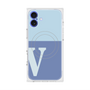 プレミアムスクエアケース with MagSafe［ オリジナル - initial two tone - V blue ］
