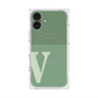 プレミアムスクエアケース with MagSafe［ オリジナル - initial two tone - V green ］