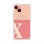 プレミアムスクエアケース with MagSafe［ オリジナル - initial two tone - X pink ］