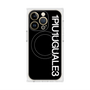 プレミアムスクエアケース with MagSafe［ 1PIU1UGUALE3 - ロゴ vertical - ブラック ］
