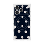プレミアムスクエアケース with MagSafe［ 水彩ドット・レトロカラー - Navy ］