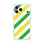 プレミアムスクエアケース with MagSafe［ Big Stripe - Green × Yellow ］