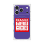 プレミアムスクエアケース with MagSafe［ FRAGILE Sticker - Purple ］