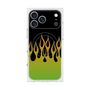 プレミアムスクエアケース with MagSafe［ 炎 - Green ］