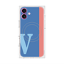 プレミアムスクエアケース with MagSafe［ オリジナル - initial color line - V blue ］