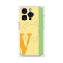 プレミアムスクエアケース with MagSafe［ オリジナル - initial color line - V yellow ］