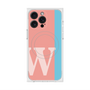 プレミアムスクエアケース with MagSafe［ オリジナル - initial color line - W pink ］