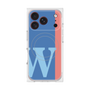 プレミアムスクエアケース with MagSafe［ オリジナル - initial color line - W blue ］