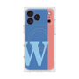 プレミアムスクエアケース with MagSafe［ オリジナル - initial color line - W blue ］
