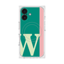 プレミアムスクエアケース with MagSafe［ オリジナル - initial color line - W green ］