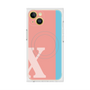 プレミアムスクエアケース with MagSafe［ オリジナル - initial color line - X pink ］