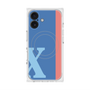 プレミアムスクエアケース with MagSafe［ オリジナル - initial color line - X blue ］