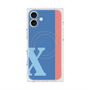 プレミアムスクエアケース with MagSafe［ オリジナル - initial color line - X blue ］