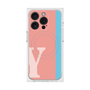 プレミアムスクエアケース with MagSafe［ オリジナル - initial color line - Y pink ］