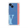 プレミアムスクエアケース with MagSafe［ オリジナル - initial color line - Y blue ］
