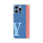 プレミアムスクエアケース with MagSafe［ オリジナル - initial color line - Y blue ］