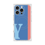 プレミアムスクエアケース with MagSafe［ オリジナル - initial color line - Y blue ］
