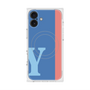 プレミアムスクエアケース with MagSafe［ オリジナル - initial color line - Y blue ］
