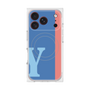 プレミアムスクエアケース with MagSafe［ オリジナル - initial color line - Y blue ］