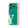 プレミアムスクエアケース with MagSafe［ オリジナル - initial color line - Y green ］