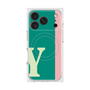 プレミアムスクエアケース with MagSafe［ オリジナル - initial color line - Y green ］