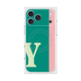 プレミアムスクエアケース with MagSafe［ オリジナル - initial color line - Y green ］
