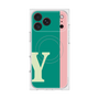 プレミアムスクエアケース with MagSafe［ オリジナル - initial color line - Y green ］