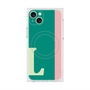 プレミアムスクエアケース with MagSafe［ オリジナル - initial color line - L green ］