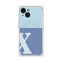プレミアムスクエアケース with MagSafe［ オリジナル - initial two tone - X blue ］