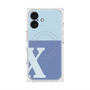 プレミアムスクエアケース with MagSafe［ オリジナル - initial two tone - X blue ］
