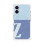 プレミアムスクエアケース with MagSafe［ オリジナル - initial two tone - Z blue ］