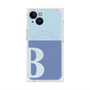 プレミアムスクエアケース with MagSafe［ オリジナル - initial two tone - B blue ］