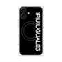 プレミアムスクエアケース with MagSafe［ 1PIU1UGUALE3 - ロゴ vertical - ブラック ］