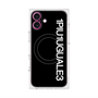 プレミアムスクエアケース with MagSafe［ 1PIU1UGUALE3 - ロゴ vertical - ブラック ］