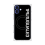 プレミアムスクエアケース with MagSafe［ 1PIU1UGUALE3 - ロゴ vertical - ブラック ］