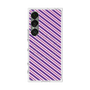プレミアムスクエアケース with SnapMag［ Small Stripe - Purple × Pink ］
