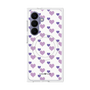プレミアムスクエアケース with SnapMag［ Stripe Hearts - Purple ］