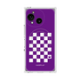 プレミアムスクエアケース with SnapMag［ Racing checkered flag Purple - レーシングチェッカーフラッグ パープル ］
