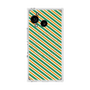 プレミアムスクエアケース with SnapMag［ Small Stripe - Green × Orange ］