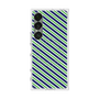 プレミアムスクエアケース with SnapMag［ Small Stripe - Navy × Green ］