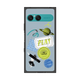 プレミアムスクエアケース with SnapMag［ Playful sticker - Dusty Blue ］