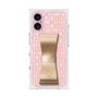 プレミアムスクエアケース LANVIN en Bleu - STAND & RING RIBBON［ LANVIN en Bleu - Logo Pattern - Pink ］