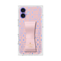 プレミアムスクエアケース LANVIN en Bleu - STAND & RING RIBBON［ LANVIN en Bleu - Logo Pattern - Pink ］