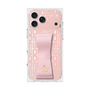 プレミアムスクエアケース LANVIN en Bleu - STAND & RING RIBBON［ LANVIN en Bleu - Logo Pattern - Pink ］