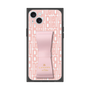 プレミアムスクエアケース LANVIN en Bleu - STAND & RING RIBBON［ LANVIN en Bleu - Logo Pattern - Pink ］