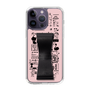 スリムプロテクションケース - STAND & RING RIBBON Black［ 内藤ルネ - RUNE Girl Retro & Modern - Pink ］