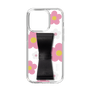 スリムプロテクションケース - STAND & RING RIBBON Black［ 内藤ルネ - RUNE Flower - Pink ］