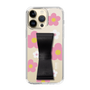 スリムプロテクションケース - STAND & RING RIBBON Black［ 内藤ルネ - RUNE Flower - Pink ］
