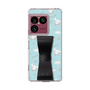 スリムプロテクションケース - STAND & RING RIBBON Black［ シナモロール - リボン - ガーリーフラワー ］