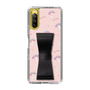 スリムプロテクションケース - STAND & RING RIBBON Black［ マイメロディ - リボン - ガーリーフラワー ］